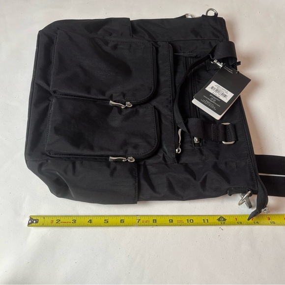 NWT Baggallini All Set 3-in-1 Tote Backpack RFID Travel Bag Black Crossbody New - Picture 12 of 13